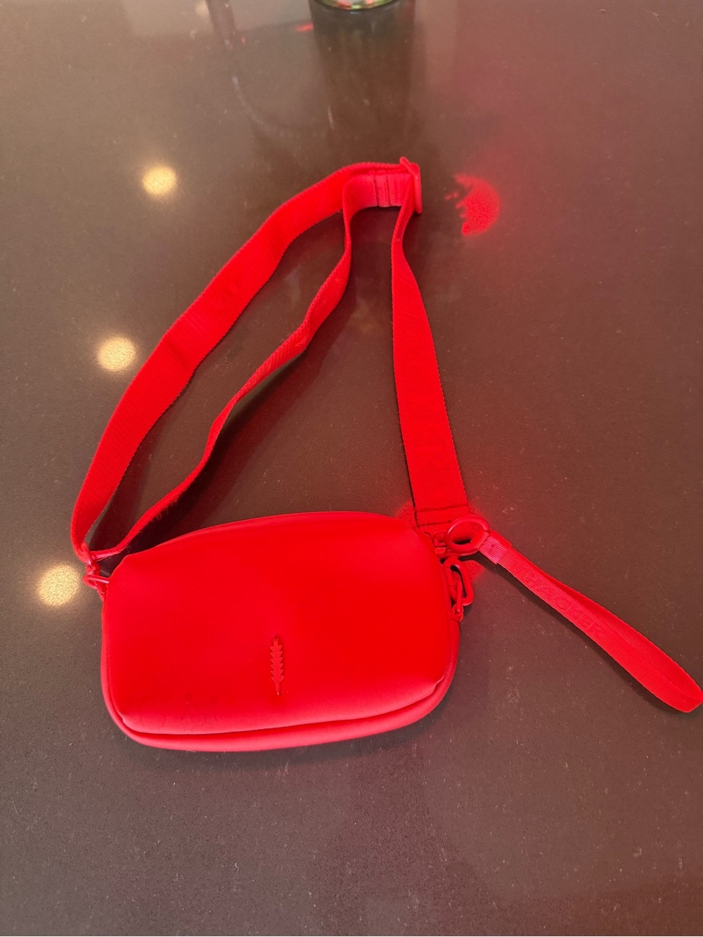 Red Crossbody Bag with Adjustable Strap